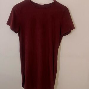 Burgundy Short Sleeve Dress